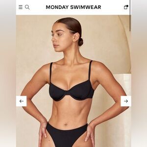 Worn Once Monday Swimwear Capri Top in Black Size Small